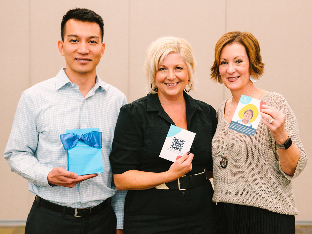 Leon Nguyen, Lisa Gritzner and Shelli Herman celebrating the launch of Children’s Bureau’s new website.